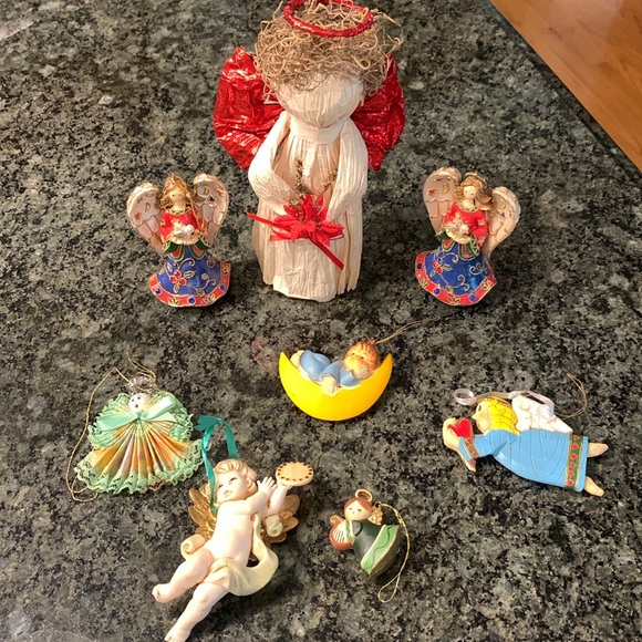 Collection of 8 Angel Christmas Holiday Ornaments - Picture 1 of 11